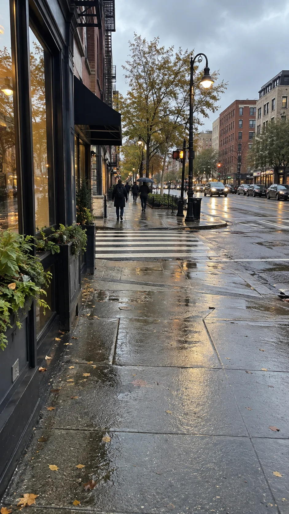 City walk after rain